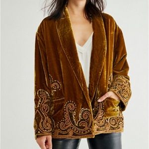Free People Starlight Velvet Beaded Jacket